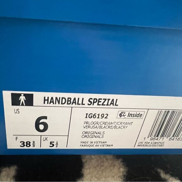 NWT Adidas Handball Spezial Sneakers Preloved Green Cream White Sz Men 6/Women 7 - Picture 14 of 15